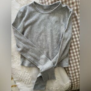 Nuuds Waffle knit Long Sleeve Crop Shirt